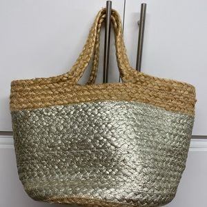 Shiraleah Silver and Tan Woven Tote